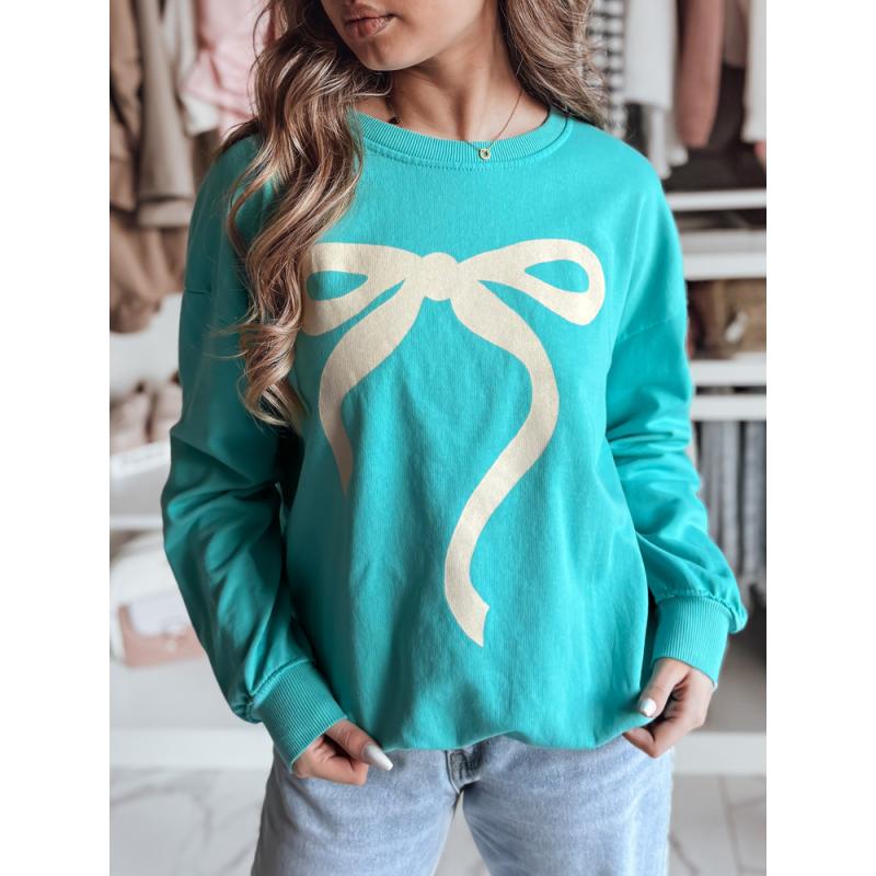 Női pulóver, egy méret, oversize, SOFTTIE türkiz