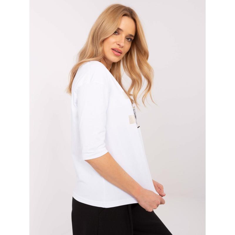 Fehér pamut blúz felirattal