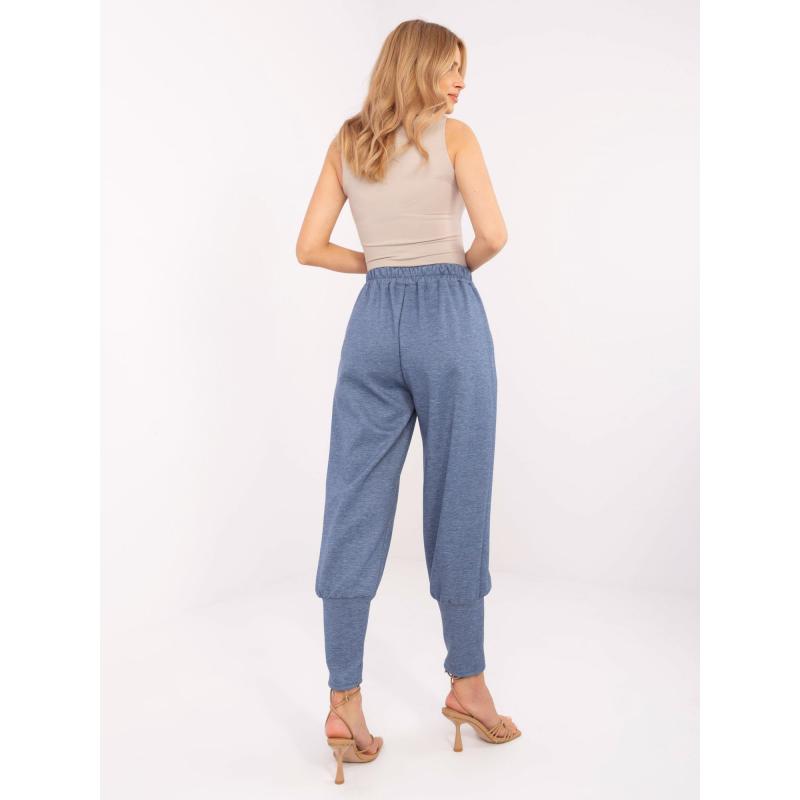 Sötétkék melange hosszú nadrág húzózsinórral