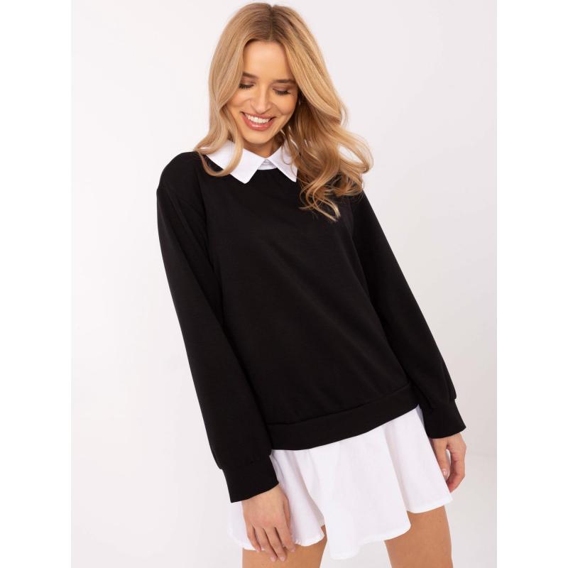 Černá dámská halenka s košilovým spodním dílem