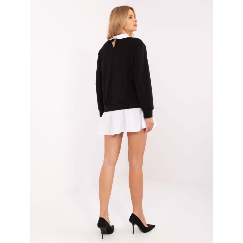 Černá dámská halenka s košilovým spodním dílem