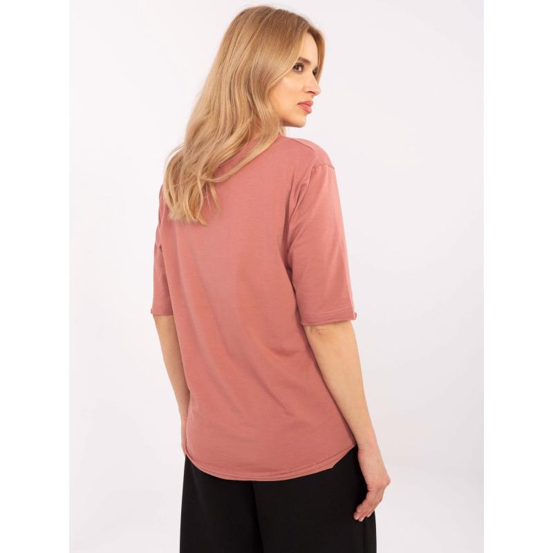 Špinavě růžová ležérní halenka s potiskem