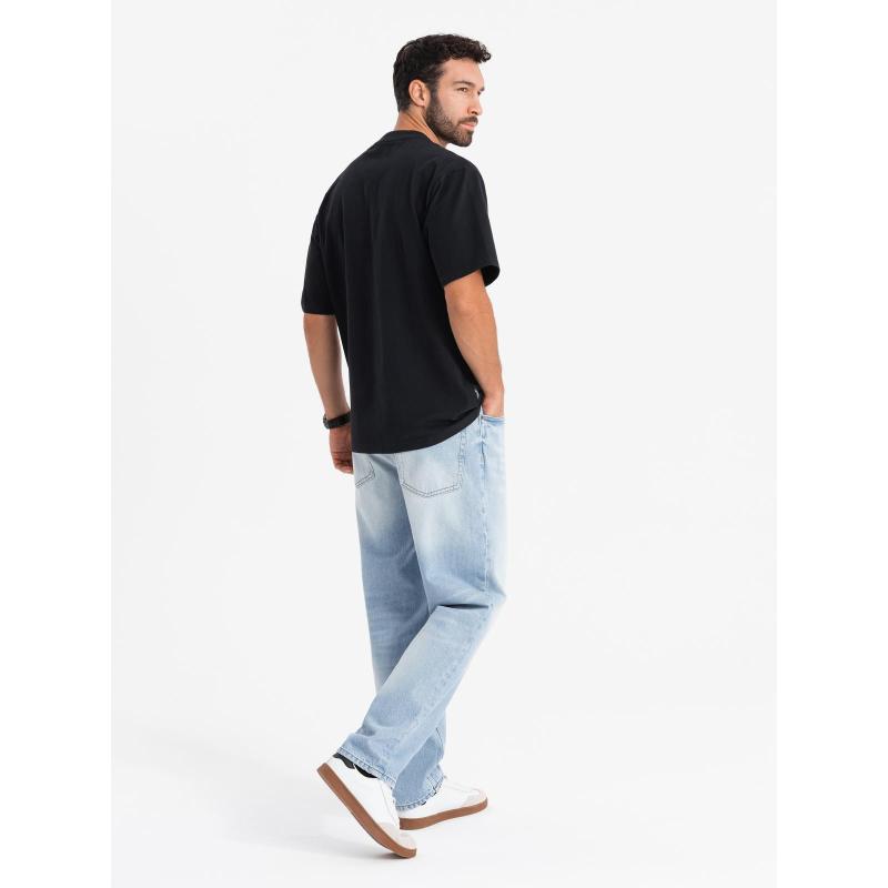 Pánské tričko LOOSE FIT s kapsou - béžové V1 OM-TSCT-0171