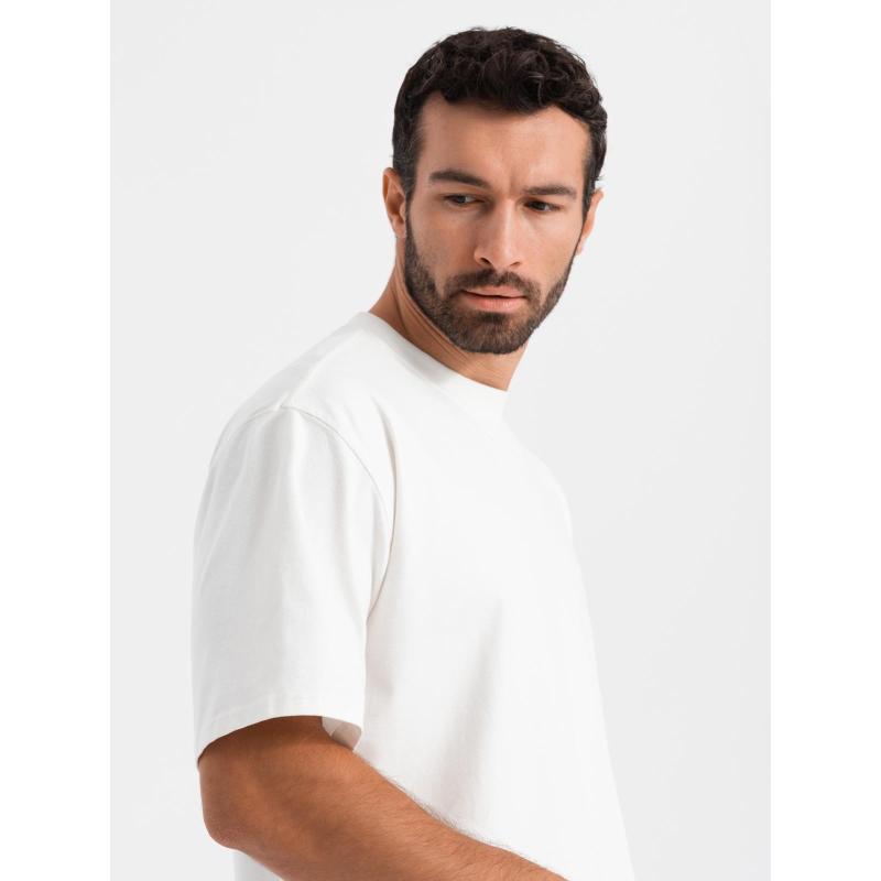 Férfi LOOSE FIT póló zsebbel - bézs V1 OM-TSCT-0171