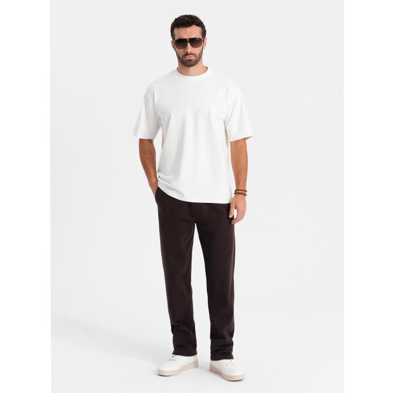 Férfi LOOSE FIT póló zsebbel - bézs V1 OM-TSCT-0171