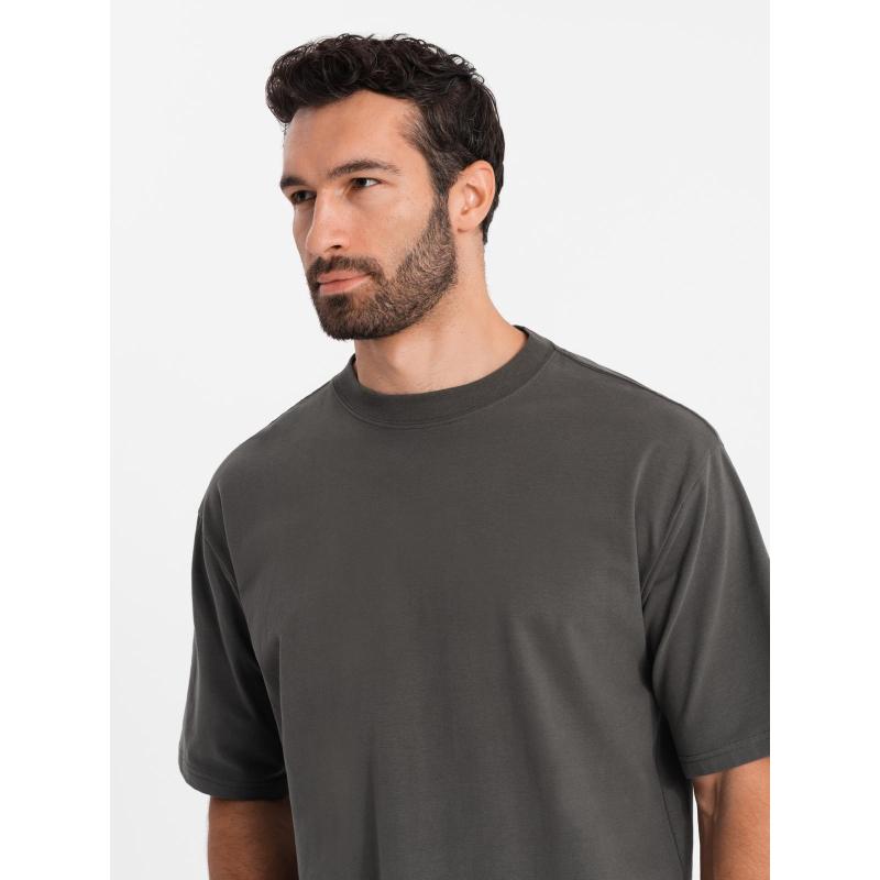 Pánské tričko LOOSE FIT s kapsou - béžové V1 OM-TSCT-0171