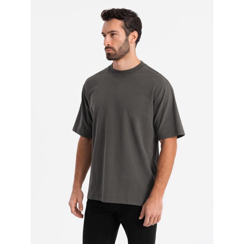 Pánské tričko LOOSE FIT s kapsou - béžové V1 OM-TSCT-0171