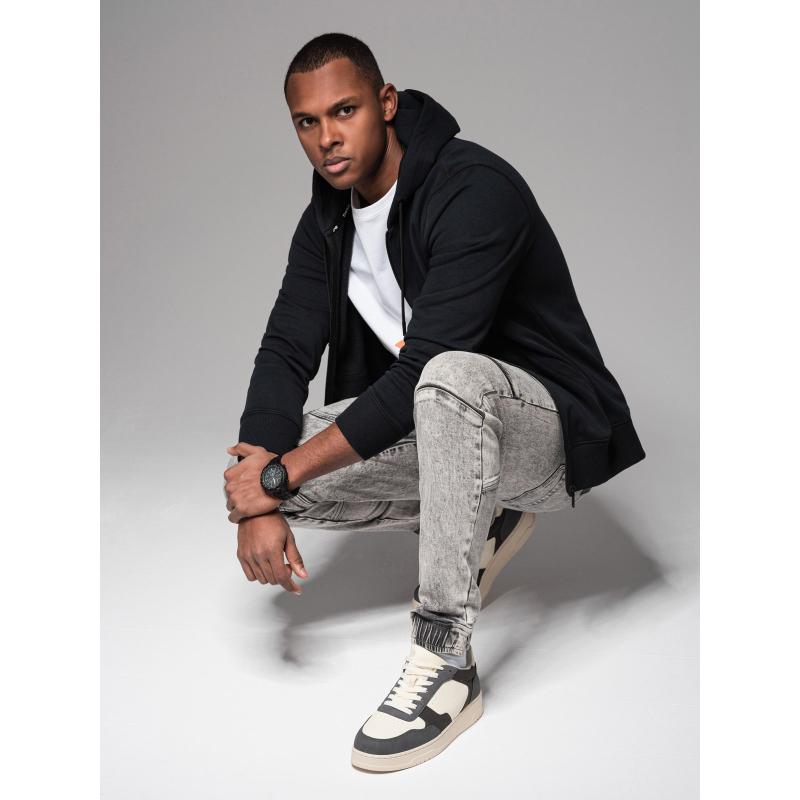 Pánské kalhoty JOGGERS s cargo kapsami na zip - grafitová V3 OM-PAJO-0123