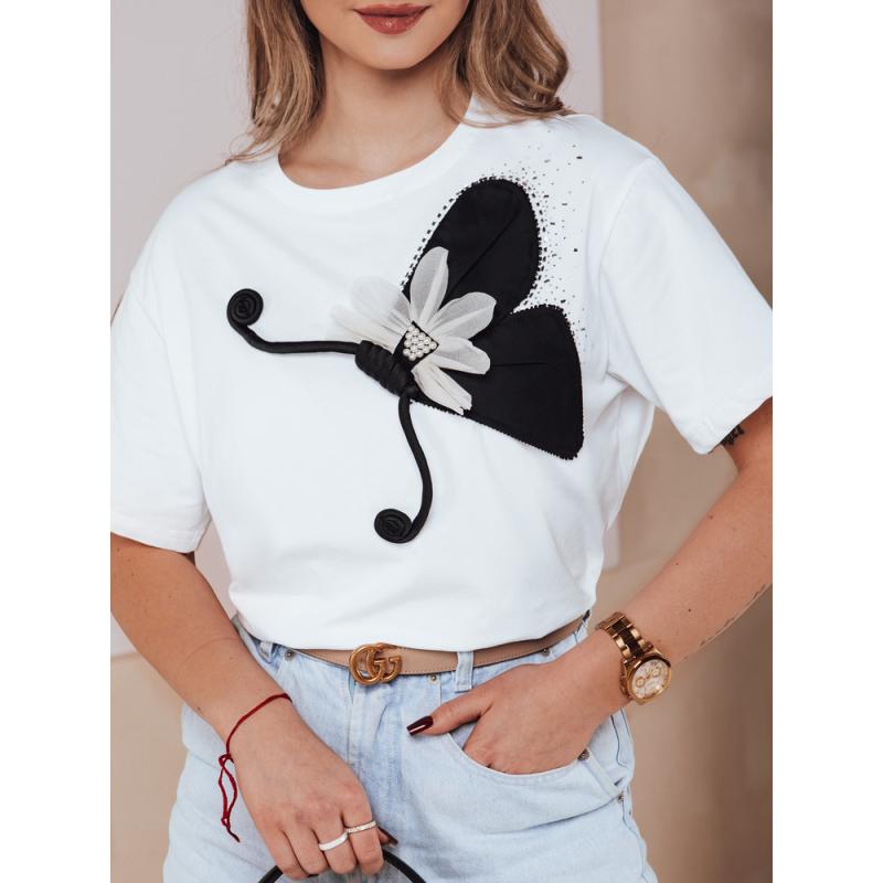 Dámske tričko s dekorom PEARLI biela