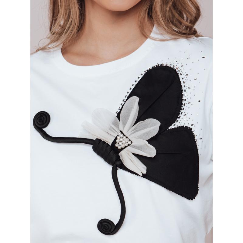 Dámske tričko s dekorom PEARLI biela