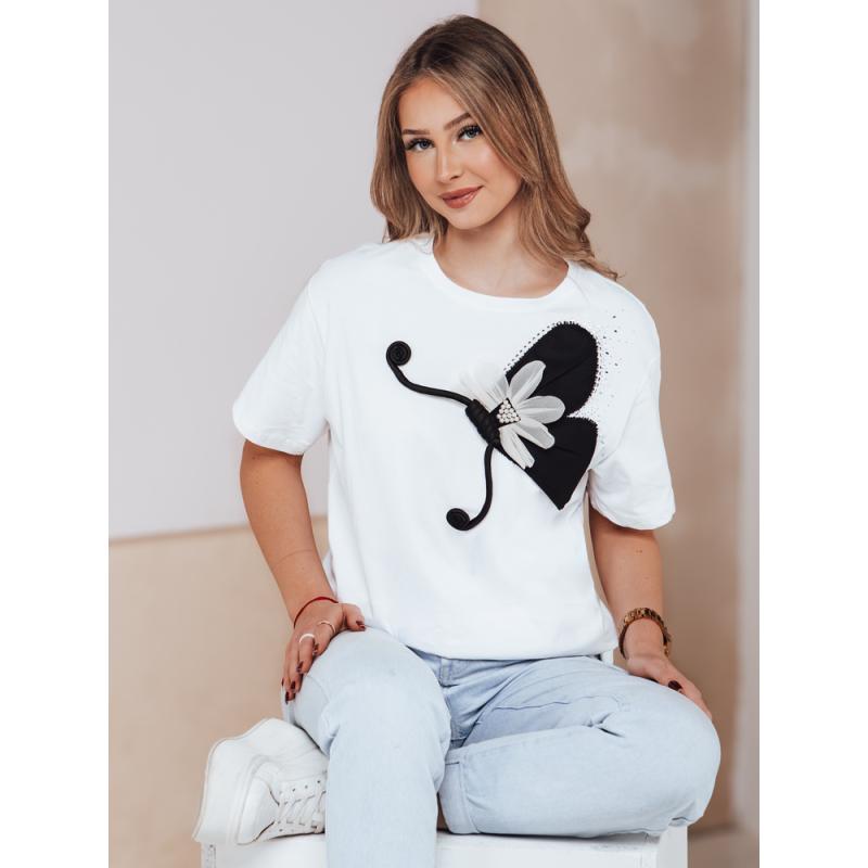 Dámske tričko s dekorom PEARLI biela