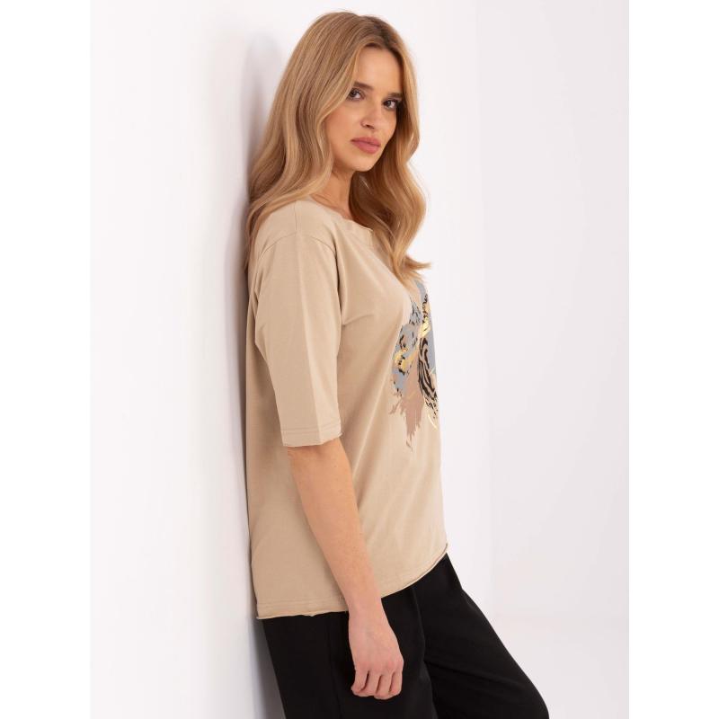 Bavlněná halenka ve velbloudí barvě