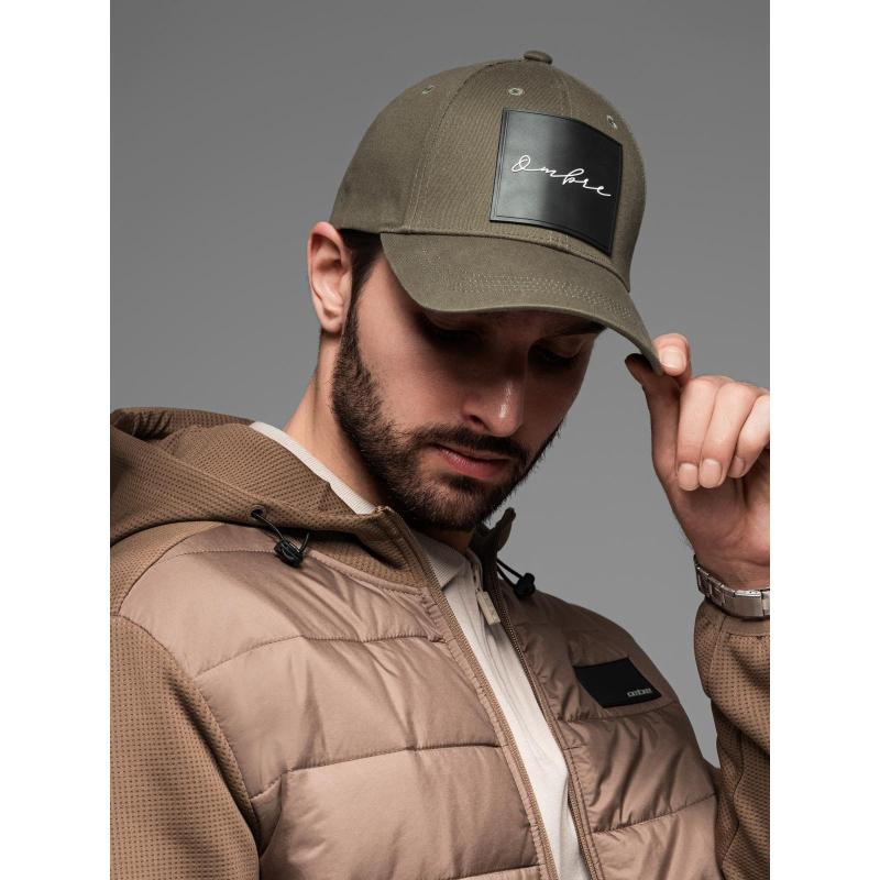 Férfi baseball sapka napellenzővel és nagy felvarróval – khaki V2 OM-ACCS-0101