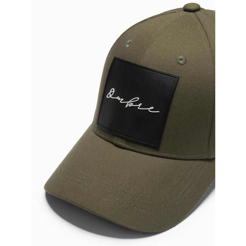 Férfi baseball sapka napellenzővel és nagy felvarróval – khaki V2 OM-ACCS-0101