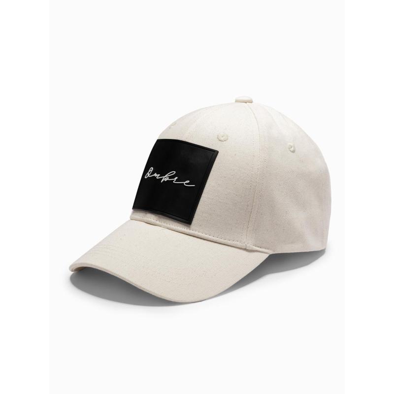 Férfi baseball sapka nagy felvarróval – krém V4 OM-ACCS-0101