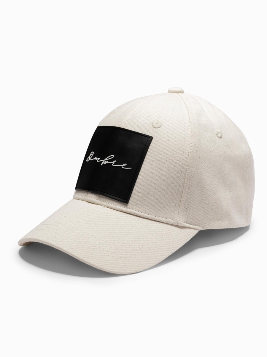 Férfi baseball sapka nagy felvarróval – krém V4 OM-ACCS-0101
