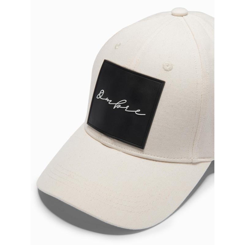 Férfi baseball sapka nagy felvarróval – krém V4 OM-ACCS-0101