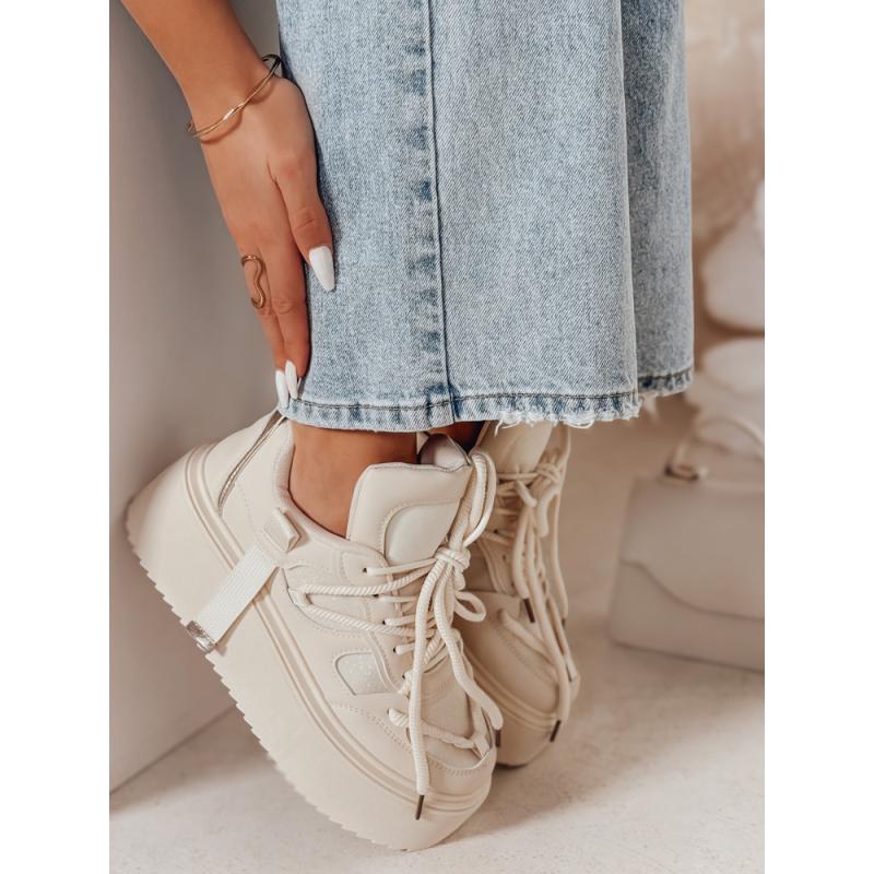 Női cipő magas platformon UPSOLE bézs