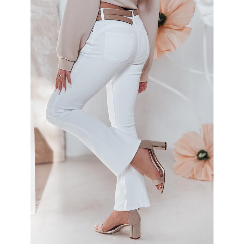 Dámske džínsy do zvonu ELVIRA biele