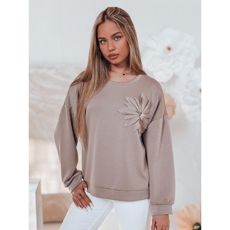 Dámská mikina FLORINE, jedna velikost, oversize, mokka
