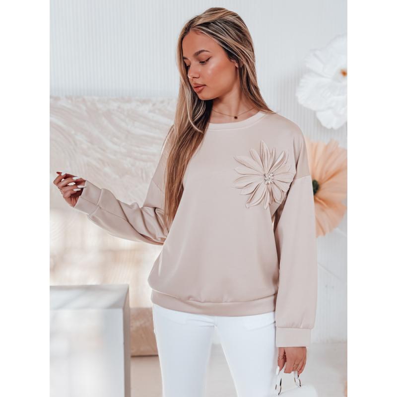Dámská mikina one size oversize FLORINE béžová