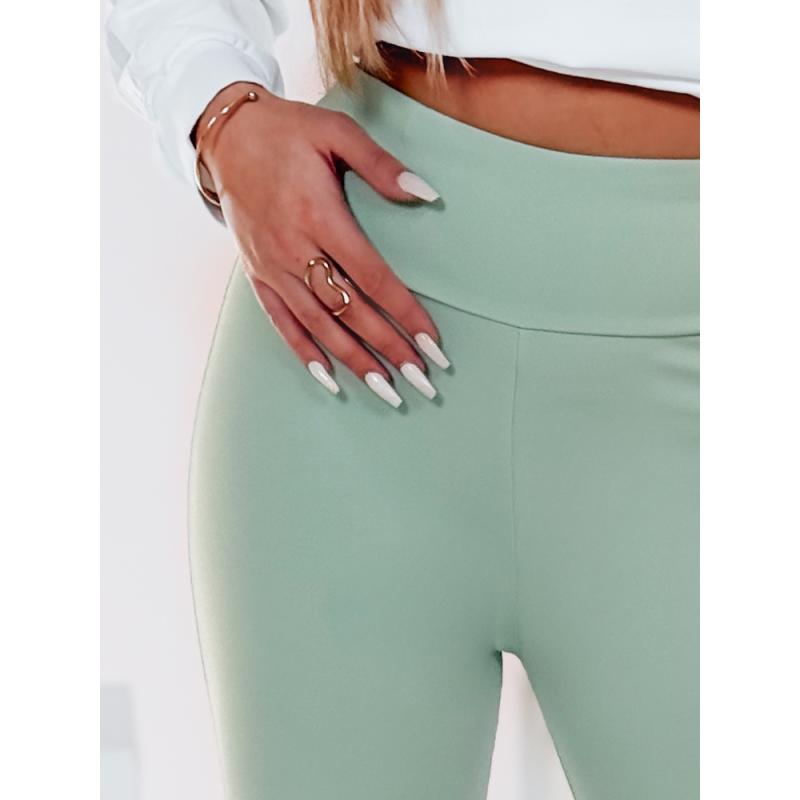 Dámské legíny s vysokým pasem SOFLEGG světle zelená