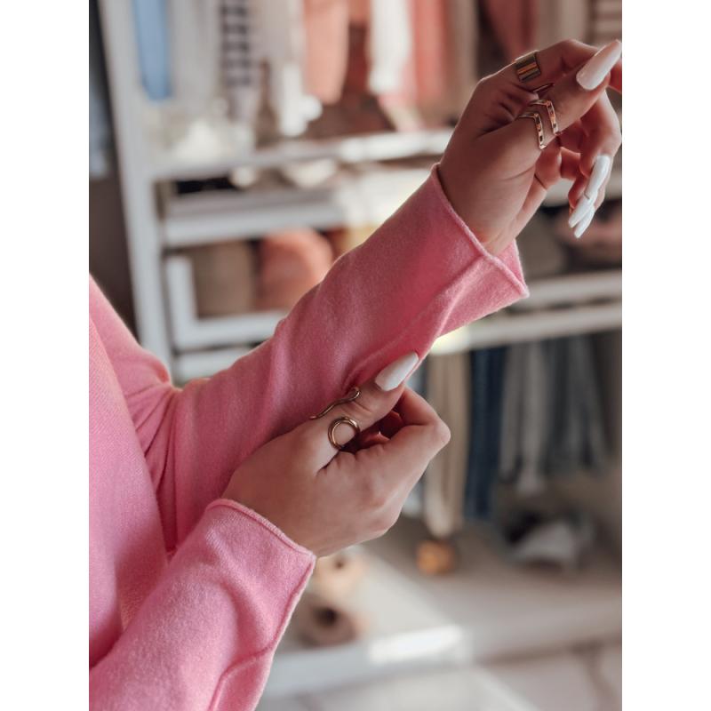 Női hosszú pulóver egy méret SOFTIL pink