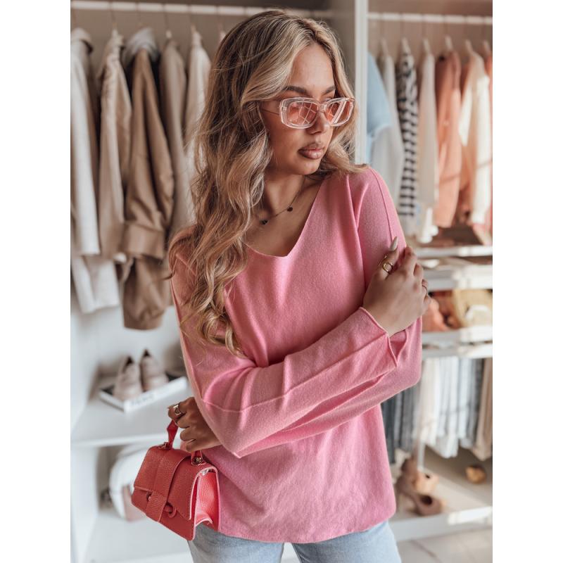 Női hosszú pulóver egy méret SOFTIL pink