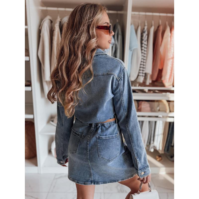 Női mini ruha JINELLA övvel, kék színben