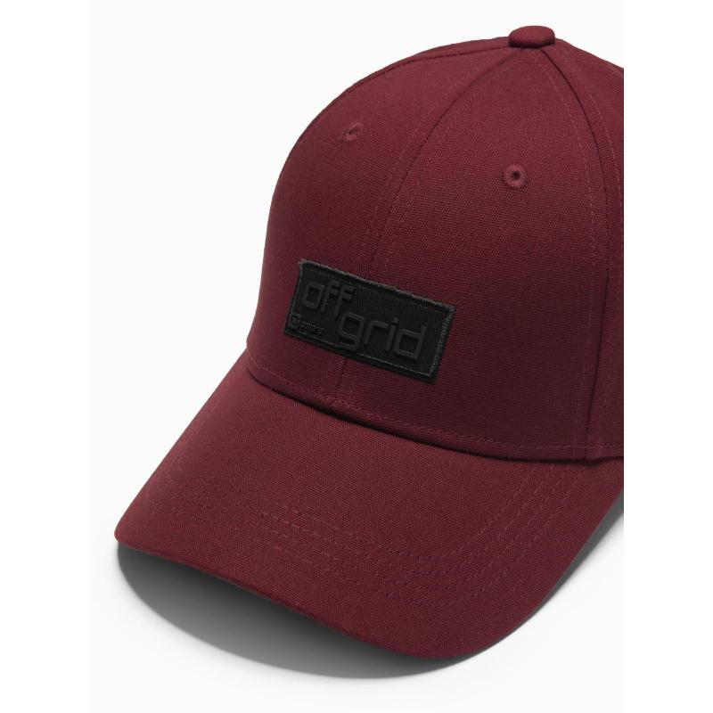 Férfi baseball sapka gallérral és téglalap alakú címkével – gesztenyebarna V8 OM-ACCS-0104