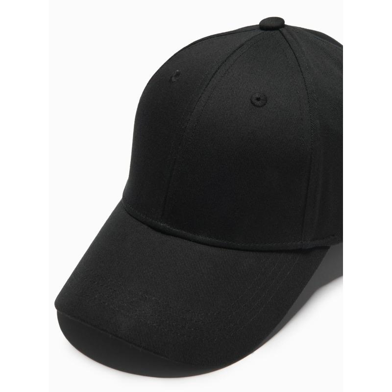 Pánska jednofarebná bejzbalová čiapka – čierna V1 OM-ACCS-0105
