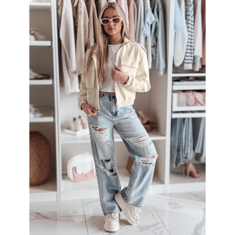 Dámska krátka oversized motorkárska bunda MOTORES biela