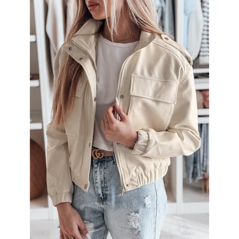 Dámska krátka oversized motorkárska bunda MOTORES biela