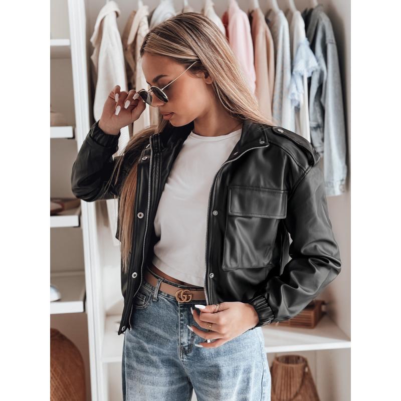Dámska oversized krátka motorkárska bunda MOTORES, čierna