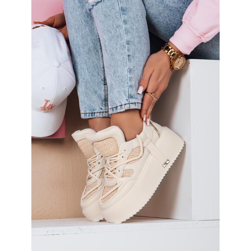 Női cipő magas platformon UPSOLE természetes