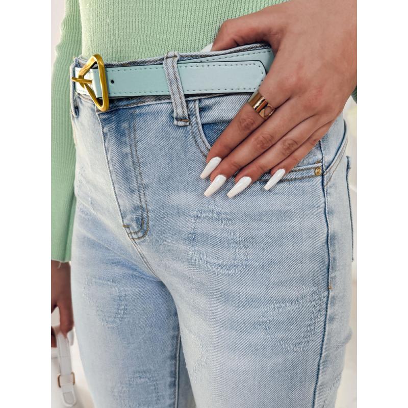 Dámské džínové úzké kalhoty se srdíčky JENIVIA modrá