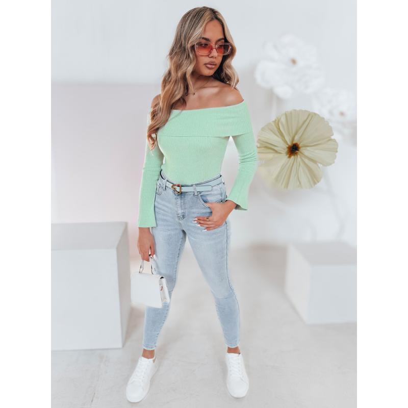 Dámské džínové úzké kalhoty se srdíčky JENIVIA modrá