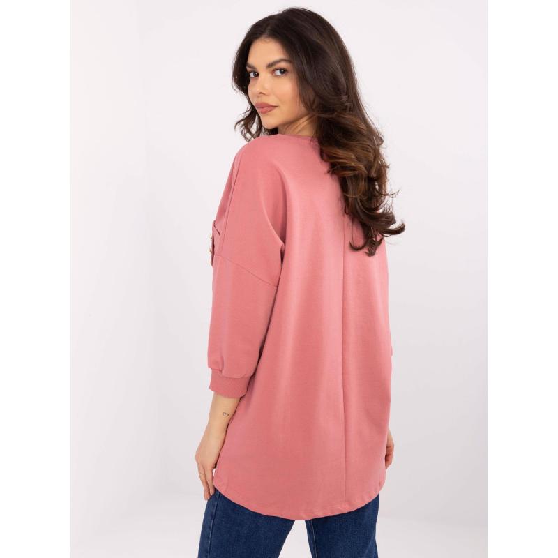 Špinavě růžová oversize halenka s kapsami