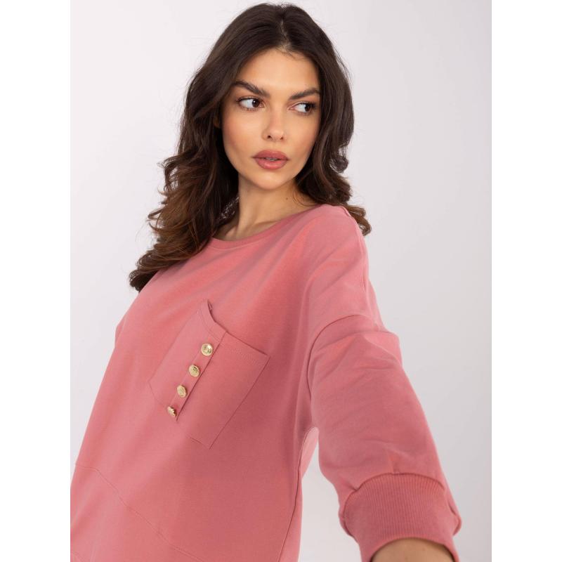 Špinavě růžová oversize halenka s kapsami