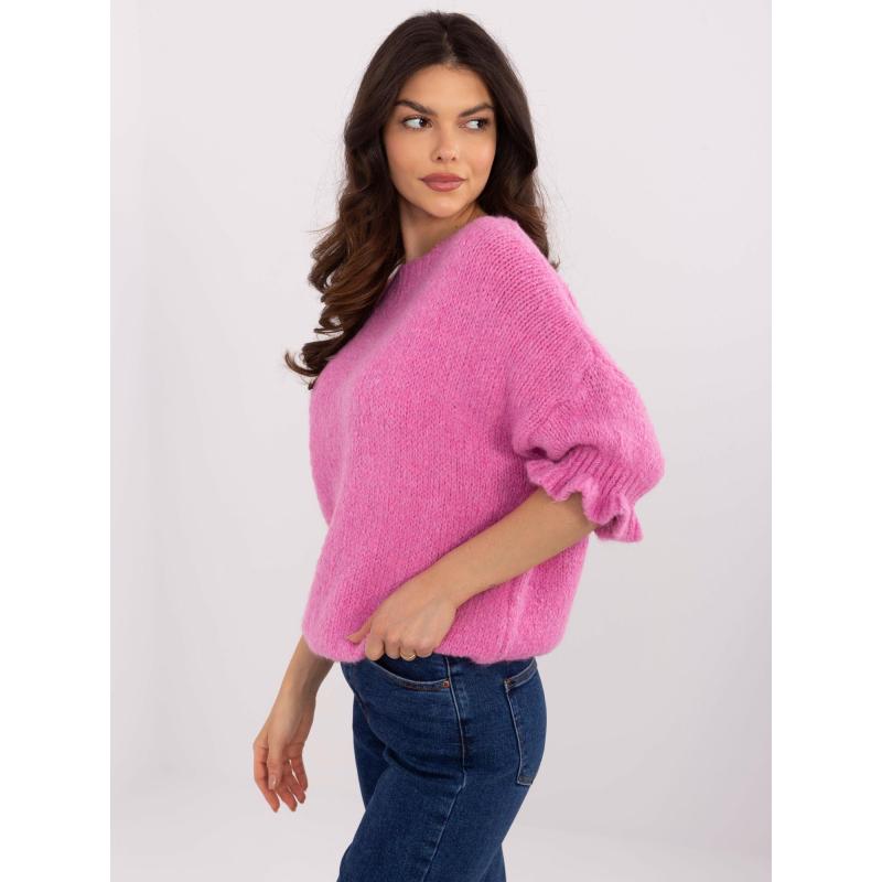 Špinavě růžový oversize svetr v jednobarevném provedení
