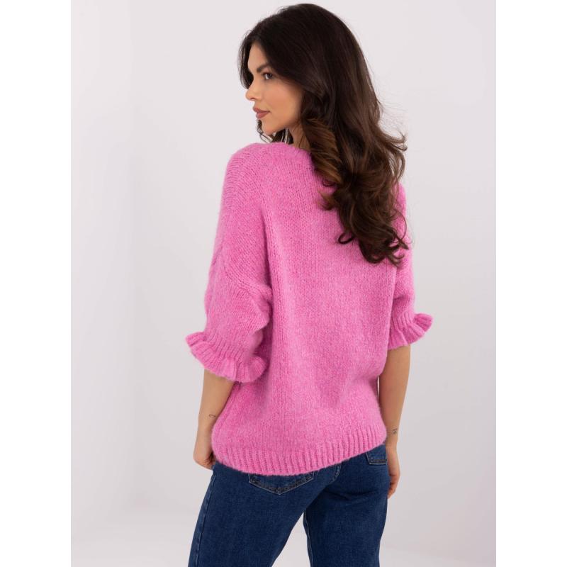 Špinavě růžový oversize svetr v jednobarevném provedení