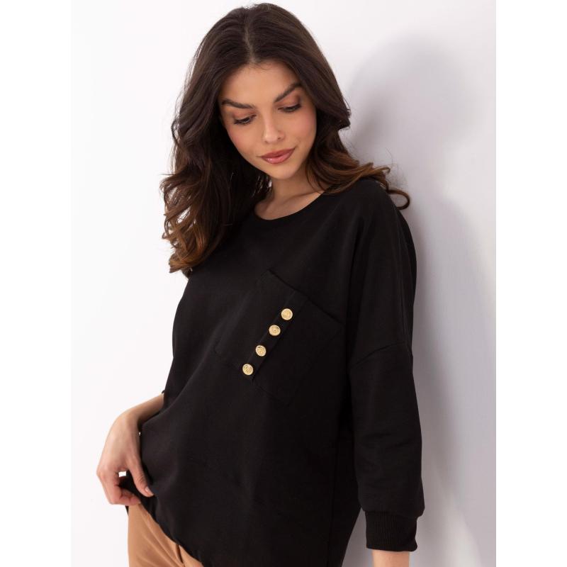 Černá asymetrická halenka oversize