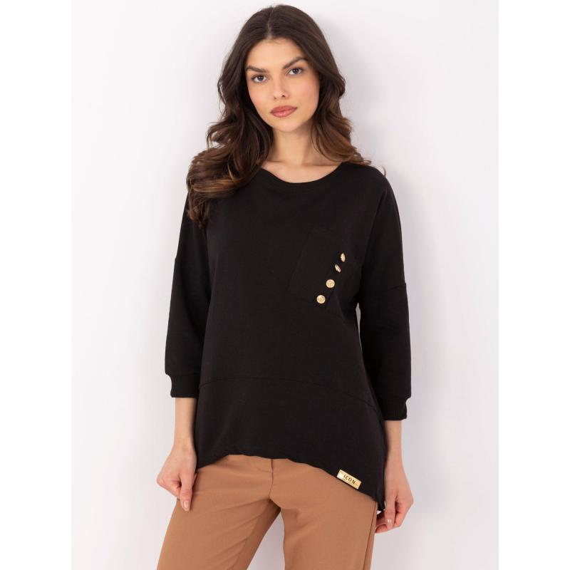 Černá asymetrická halenka oversize