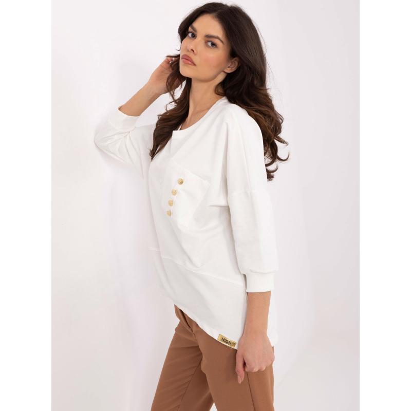 Bavlněná dámská halenka oversize v barvě ecru