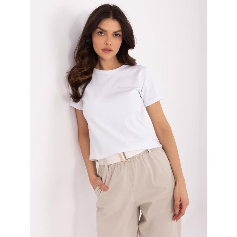 Bílé bavlněné tričko s výšivkou