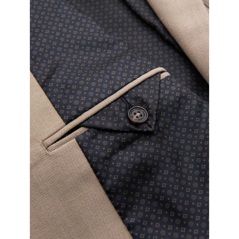 Elegáns férfi kockás blézer gyapjúkeverékből - szürke V1 OM-BLZB-0137 OM-BLZB-0137