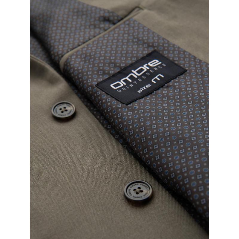 Elegáns férfi kockás blézer gyapjúkeverékkel - szürke V1 OM-BLZB-0137 OM-BLZB-0137