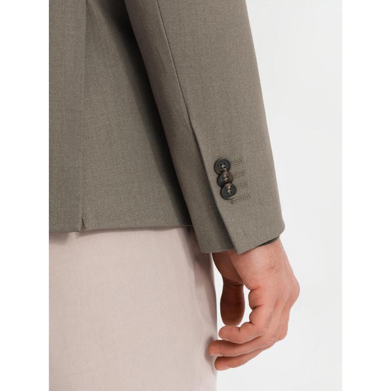 Elegáns férfi kockás blézer gyapjúkeverékkel - szürke V1 OM-BLZB-0137 OM-BLZB-0137