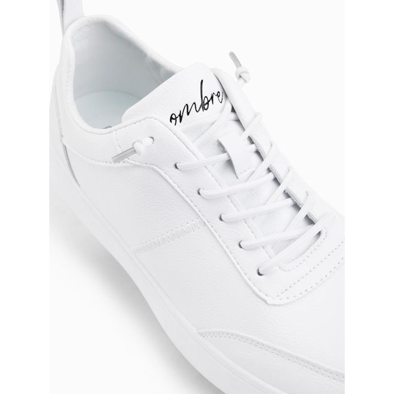 Férfi egyszínű sportcipő varrással – fehér V1 OM-FOCS-0159