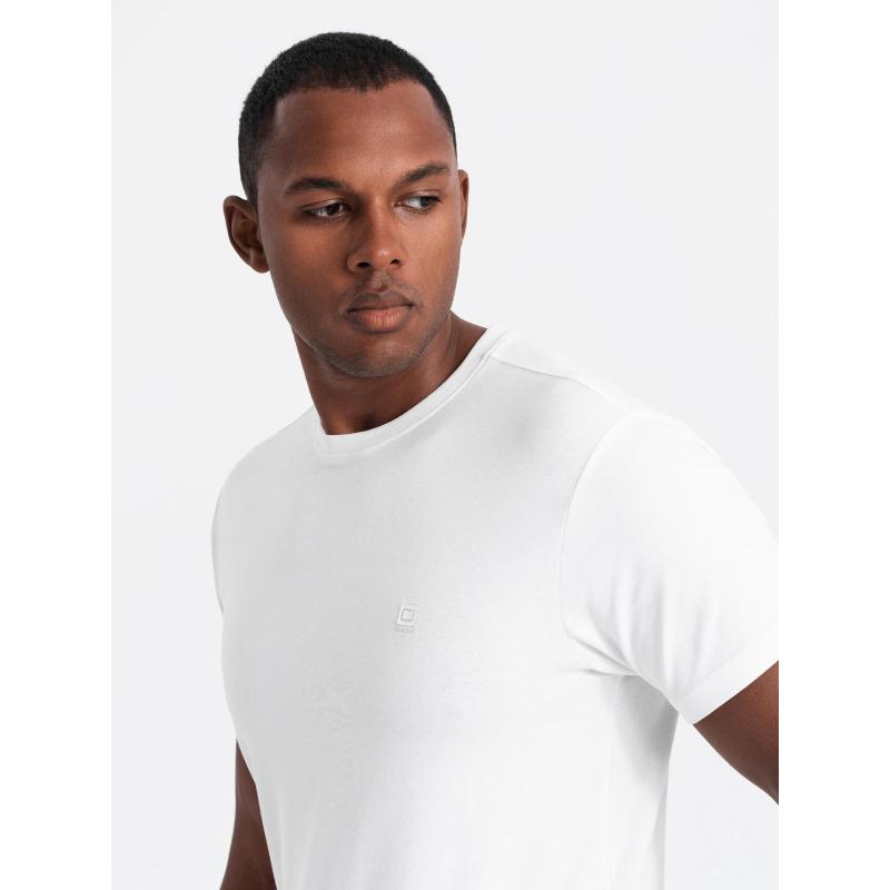 Pánská bavlněná trička BASIC s kulatým výstřihem - černá/bílá/tmavě modrá V1 OM-TSBS-0232